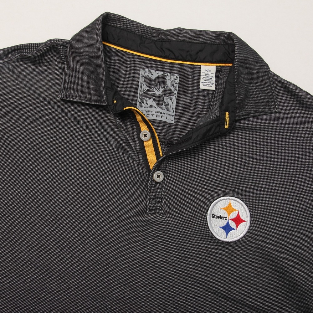 Pittsburgh Steelers Tommy Bahama Polo Shirt Men's Medium Gray NFL Fan Apparel - Picture 1 of 11